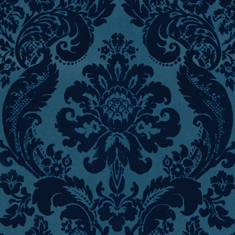 Isleton, Shadow Flocked Damask, 33 FT. L x 20.5In. W Wallpaper Roll
