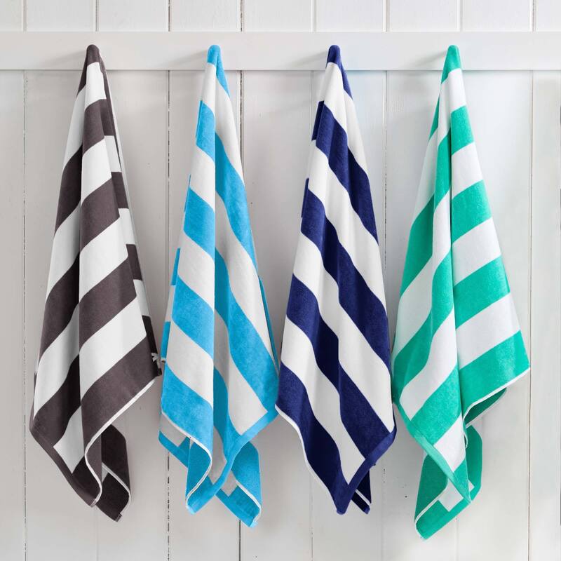 Linery & Co. Oversized Cotton Cabana Beach Towel, 4 Pack - 35" x 70"