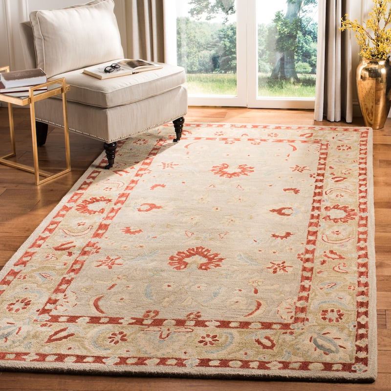 SAFAVIEH Handmade Anatolia Evlalia Traditional Oriental Hand-spun Wool Rug - 3' x 5' - Ivory/Green