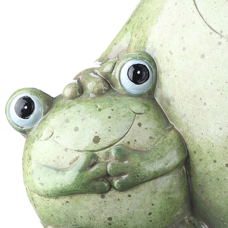 Terracotta Happy Frog With Friend 6.25"