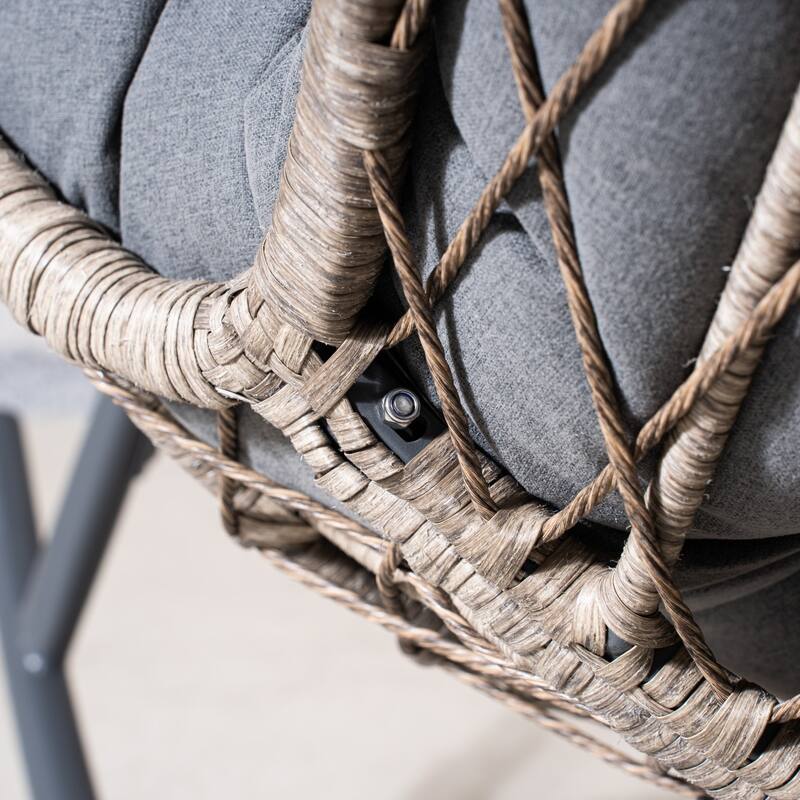 35.83" Outdoor Rocking Chair with Padded Cushion