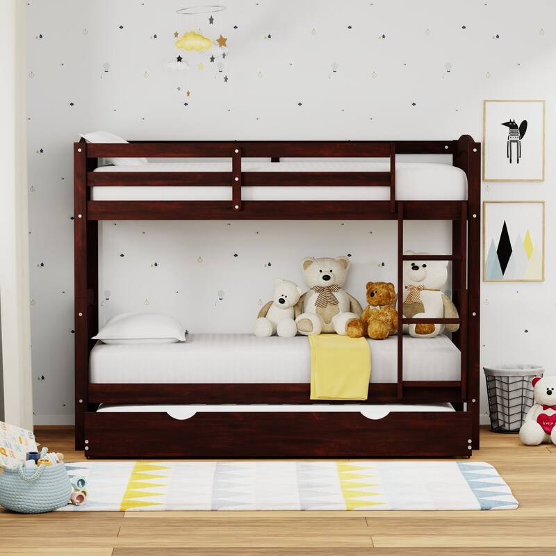 Arca Wood Twin Over Twin Bunk Bed and Trundle