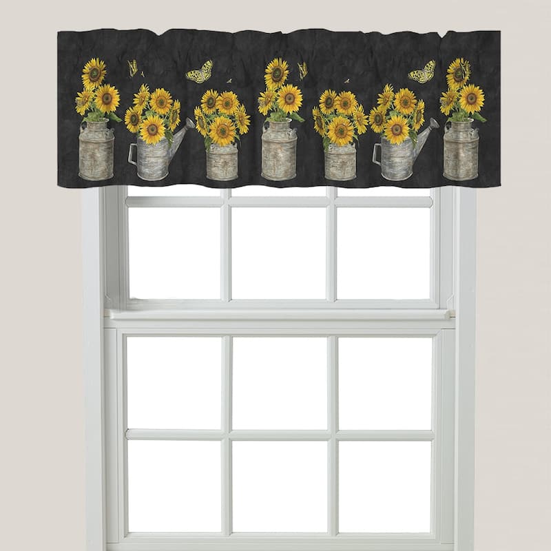 Midnight Sunflower Window Valance - 60" x 18"