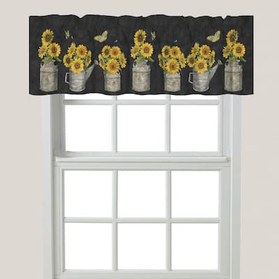 Midnight Sunflower Window Valance - 60" x 18"