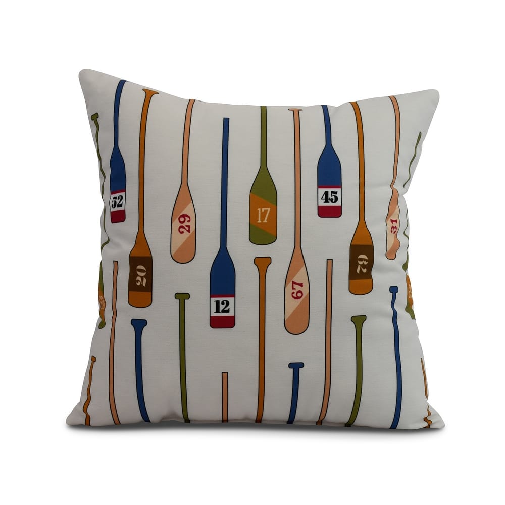 18 x 18 inch Oar Numbers Geometric Print Pillow