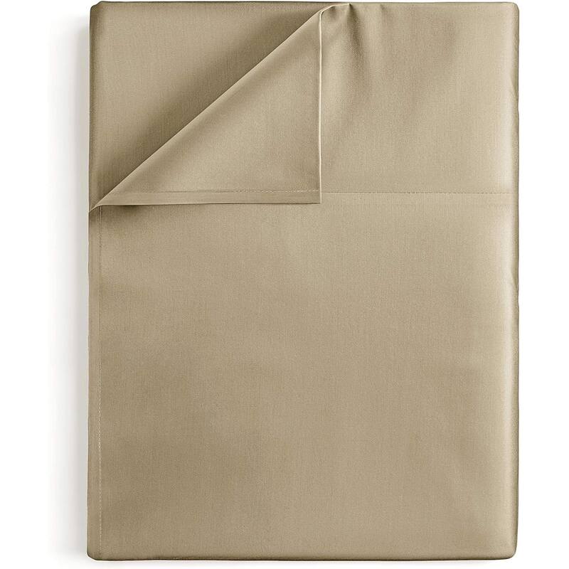 CGK Linens Solid Double Brushed Microfiber Single Flat Sheet/ Top Sheet - Beige - California King