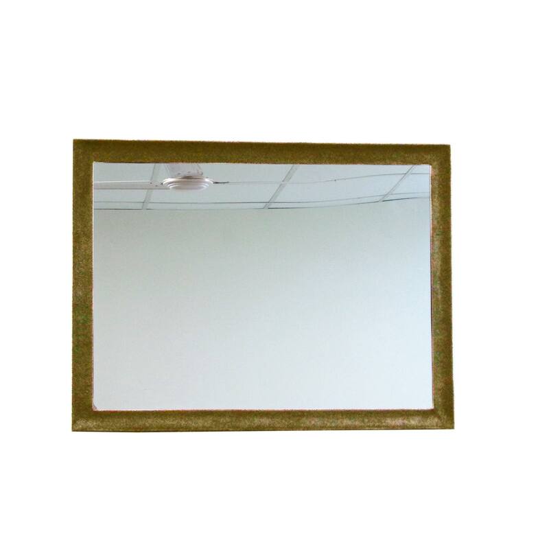 Cast Aluminum Curved Rectangular Mirror - Brass Antique - Brass Antique - Medium