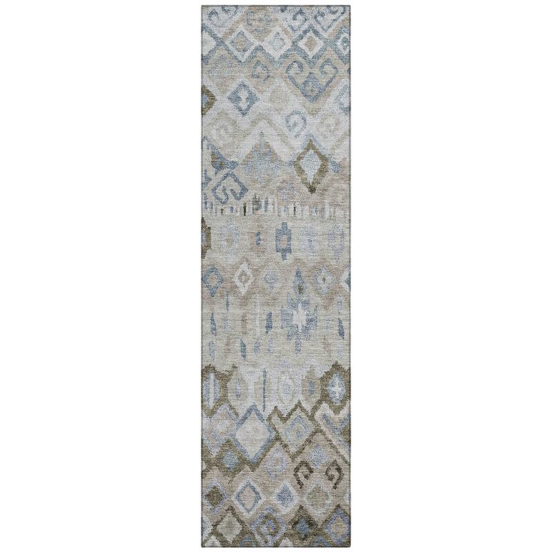 Machine Washable Indoor/ Outdoor Boho Moroccan Chantille Rug