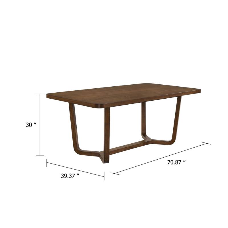 Lere Dining Table, Antique Style Brown Wood, Spacious 71 Inch Rectangular Top - Antique Brown