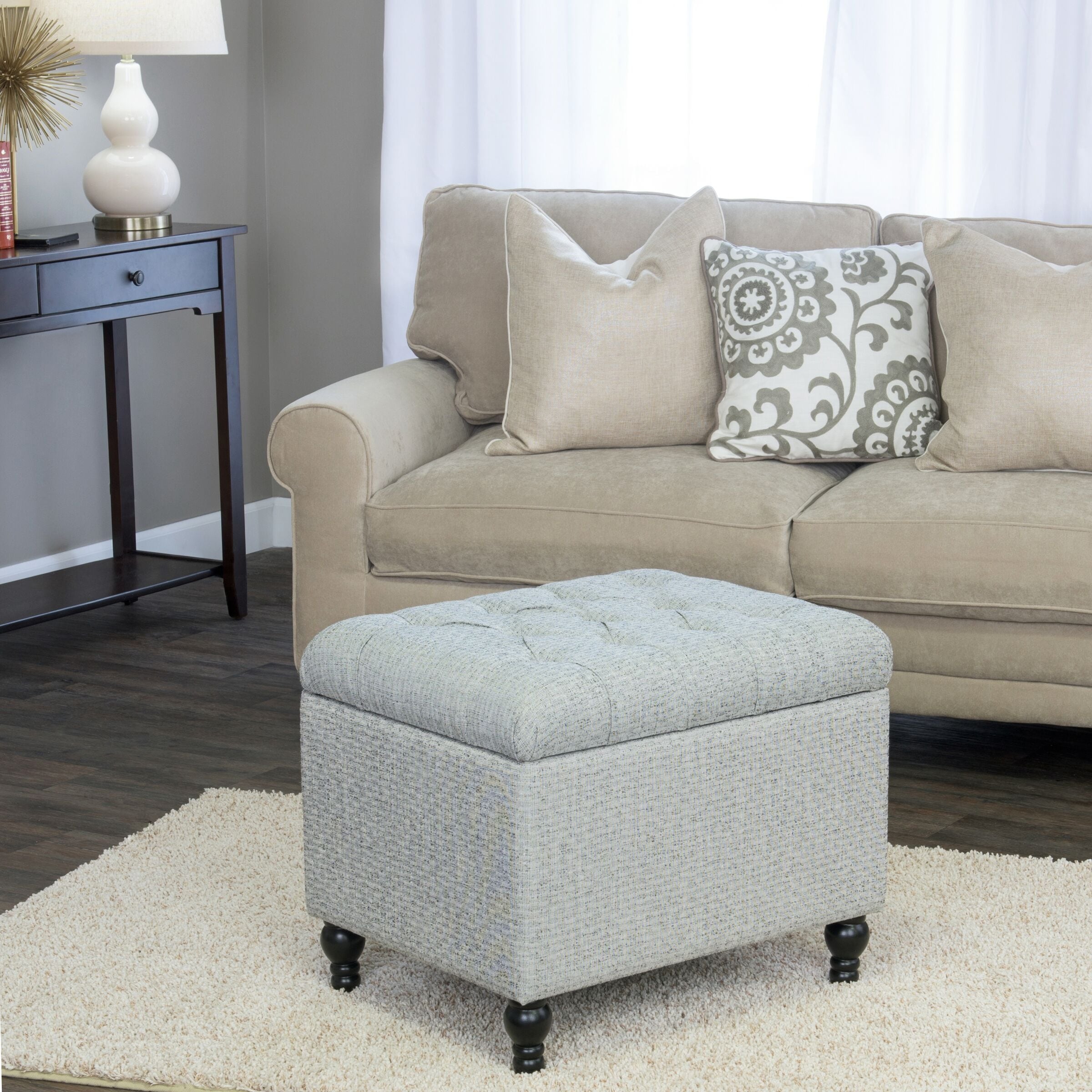 Homepop square deals tufted storage ottoman