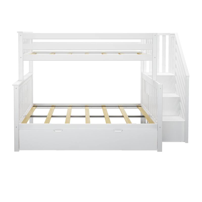 Max and Lily Twin over Full Staircase Bunk Bed with Trundle