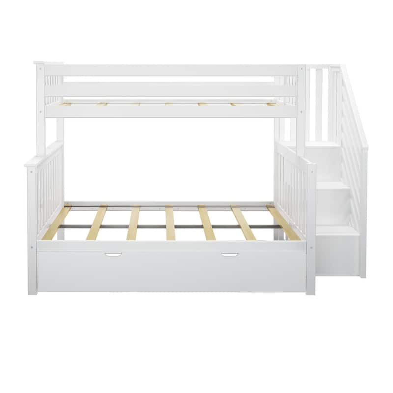 Max and Lily Twin over Full Staircase Bunk Bed with Trundle