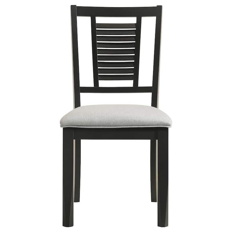 Appleton Washed Black Wood Dining Side Chair (Set of 2)
