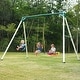 preview thumbnail 1 of 7, Hapfan 9.5' Heavy Duty Metal Swing Set Tall Swing Sets with Saucer Swing, 2 Belt Swings for Backyard
