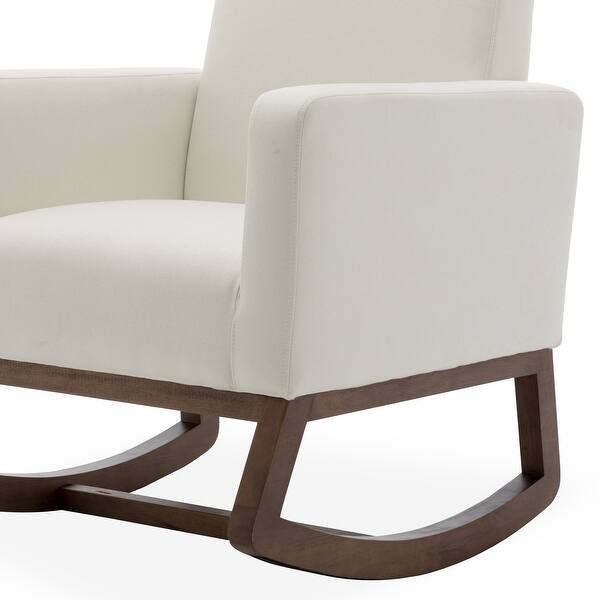 Belleze Rocking Chair Upholstered Arm Chair Padded Seat White Standard On Sale Overstock 30329724 Rocking chairs arent just for babies. usd