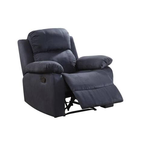 Blue Microfiber Recliner with Pillow Top Arms