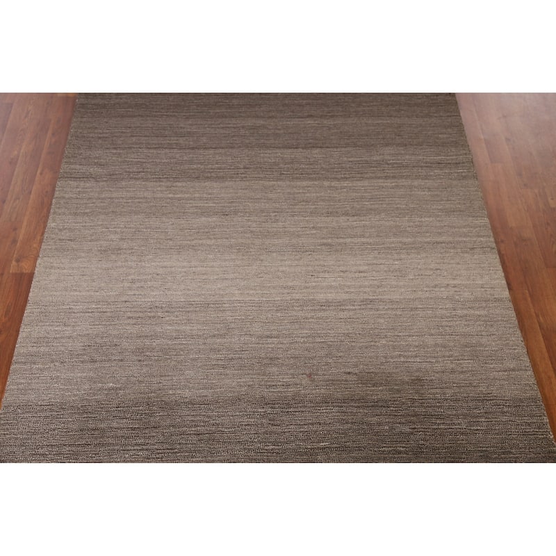 Brown Gabbeh Indian Area Rug Handmade Wool Carpet - 5'3" x 7'7"