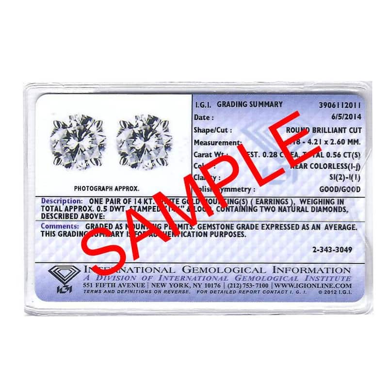 Certified 1.00Ct Natural Round Screw Back Diamond Studs Gold