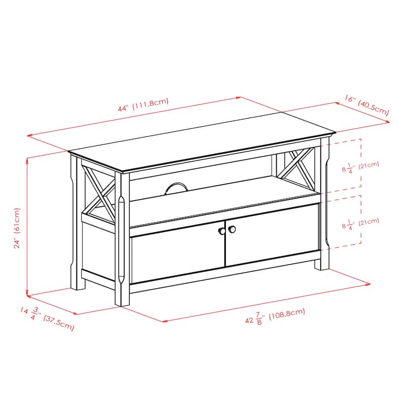 Xola TV Stand, Cappuccino - 44.02 x 15.94 x 24.02 inches