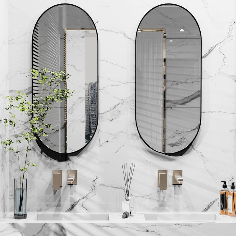 Black Aluminum Frame Art Wall Mirror