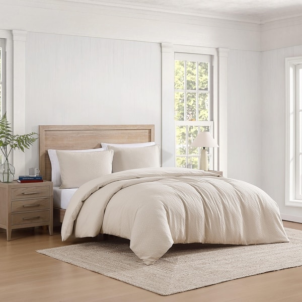 Tommy Hilfiger Monogram Matelasse Cotton Comforter Set - Beige - King