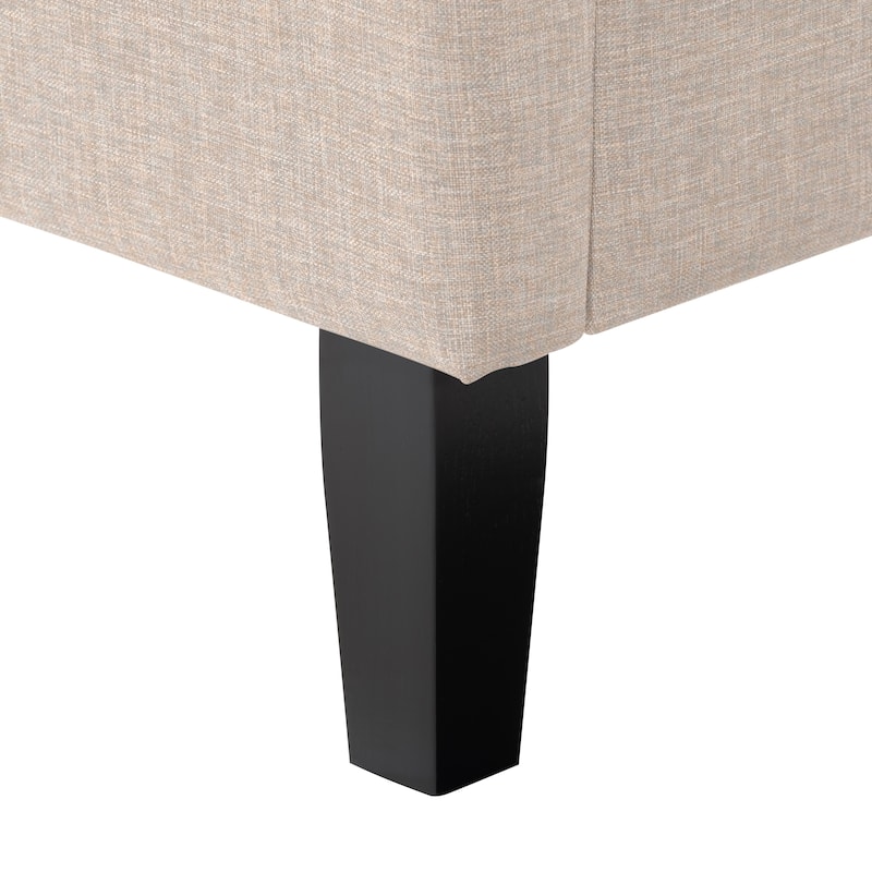 CorLiving Bellevue Dark Grey Upholstered Panel Bed, King