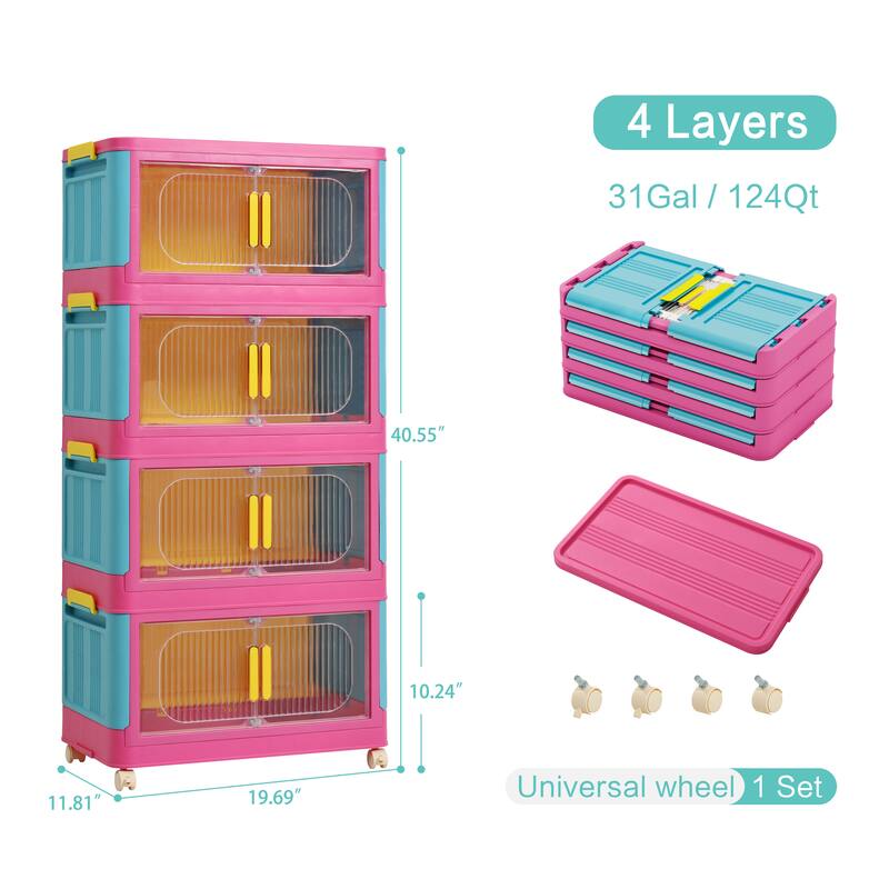 20" Side Wide Folding Storage Cabinet