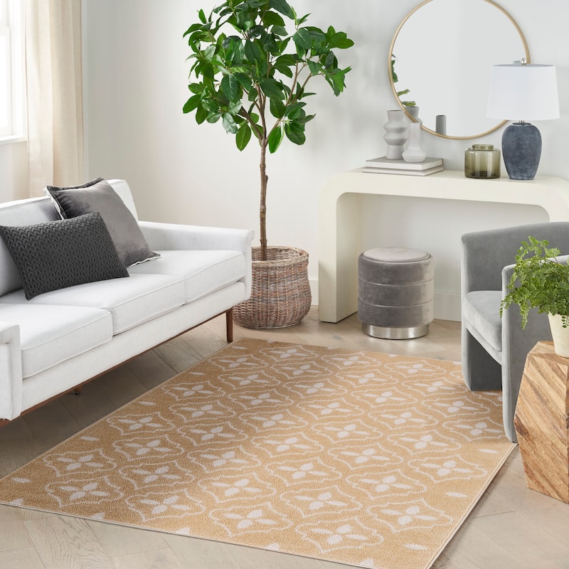 Nourison Sandy Indoor / Outdoor Blue Moroccan Area Rug