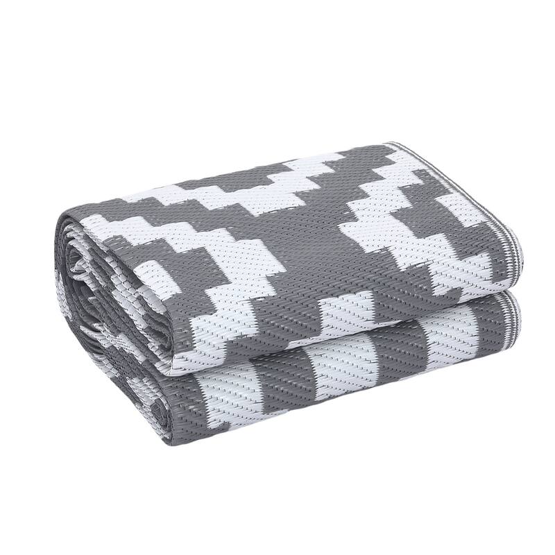 Outdoor Rug Waterproof Plastic Straw Rug Reversible Rug for Patios Decks Porch Camper Balcony Backyard