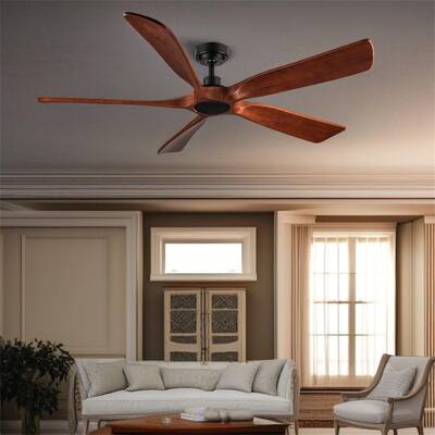 Farmhouse Walnut Wood Ceiling Fan without Light