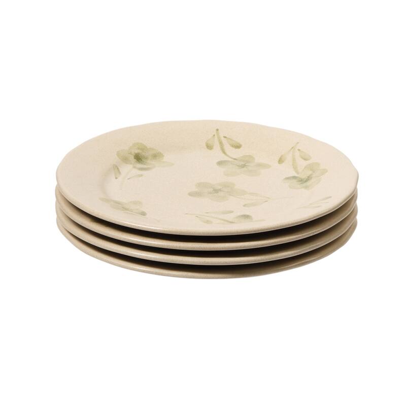 Bloomhouse Hand Painted 8.6 Inch Salad Plates Set of 4 Porto Petals Floral Dessert Plates
