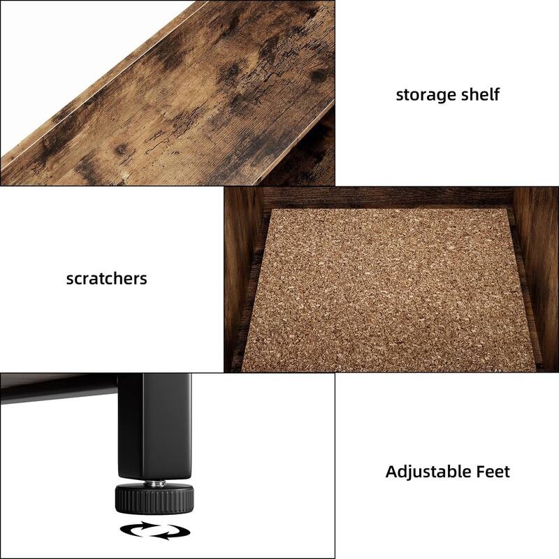 Litter Box Enclosure, Cat Litter Box Furniture with Removable Divider