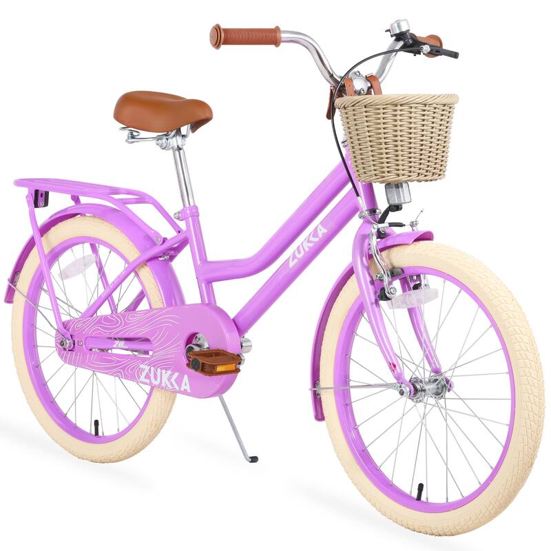 Girls Bike Outdoor Bikes Purple Leisure Bikes for 7-10 Years Old Kids - Purple