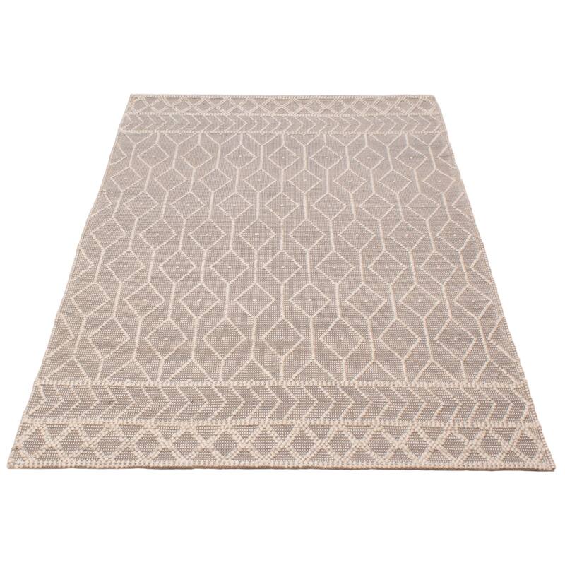 ECARPETGALLERY Braid weave Sienna Taupe Wool Rug - 5'11 x 8'10