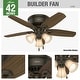preview thumbnail 14 of 17, Hunter 42" Builder Low Profile Ceiling Fan with 3-Light LED Light Kit and Pull Chain