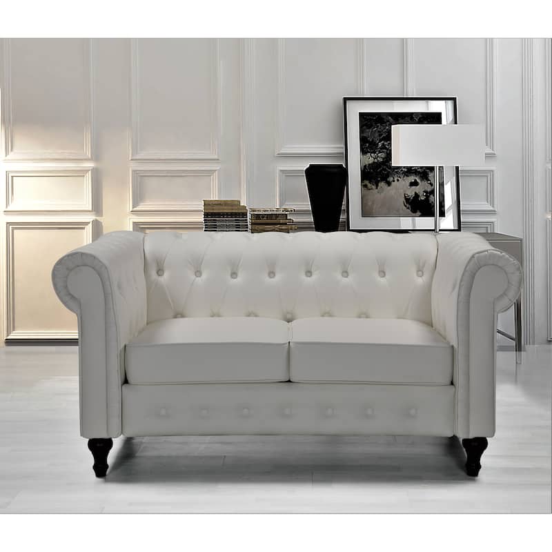 Brooks Classic Chesterfield 3-Piece Living Room Set-Chair Loveseat & Sofa