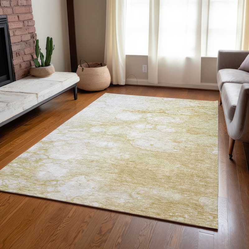 Machine Washable Indoor/ Outdoor Chantille Abstract Modern Rug