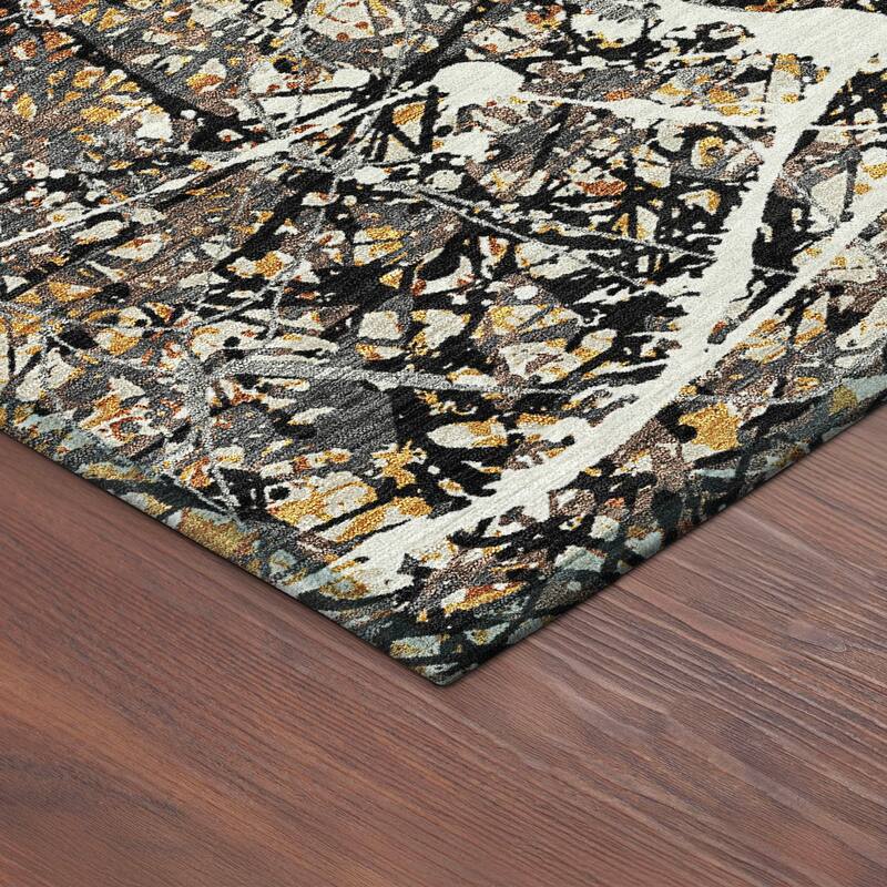 Machine Washable Indoor/ Outdoor Modern Splatter Chantille Rug