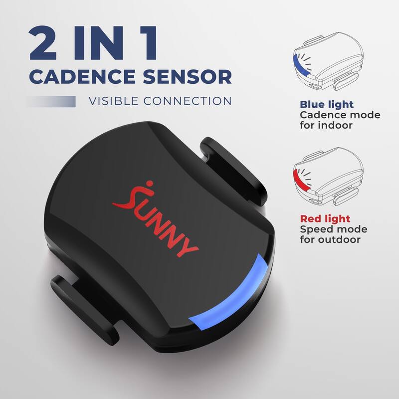 Sunny Health & Fitness Exercise Cycling 2 in 1 Advanced Cadence/RPM plus Speed Sensor for Indoor or Outdoor Bikes CB110