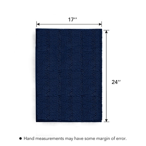 dimension image slide 10 of 20, Deconovo Non Slip Chenille Striped Bath Mat Soft Durable
