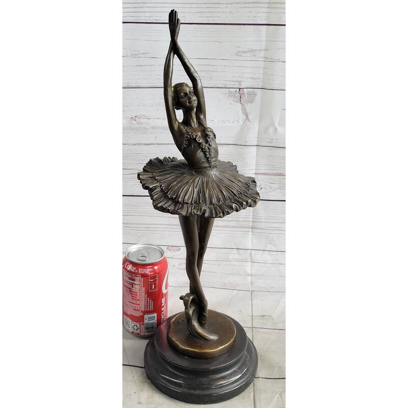 Large Miguel Lopez Prima Ballerina Wearing Tutu Genuine Bronze Sculpture Statue