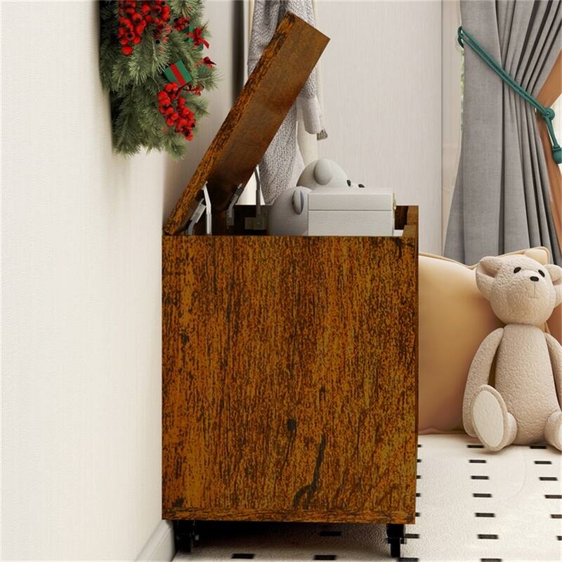 Storage Chest,Storage Trunk on Wheels with Brakes,Sturdy Storage Bench