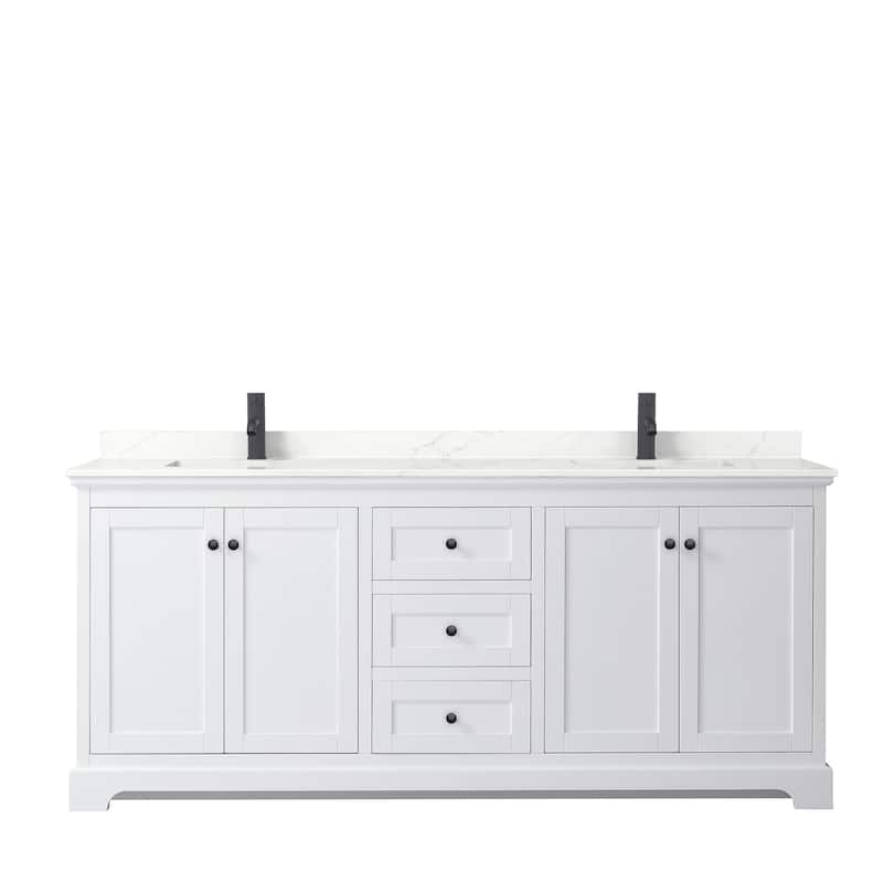 Avery 80-inch Double Vanity, Quartz Top