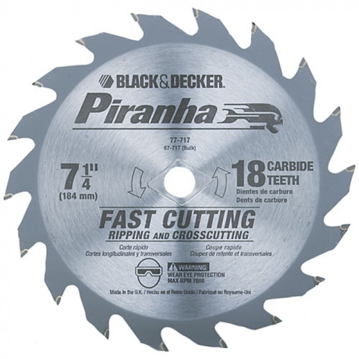 Black+Decker® Piranha® 67-717 Conventional Circular Saw Blade, 7-1