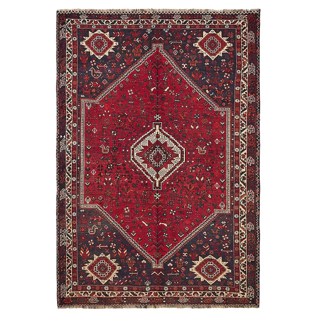 ECARPETGALLERY Hand-knotted Melis Vintage Red Wool Rug - 5'10 x 8'4