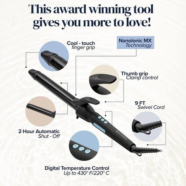 Bio Ionic 1.25" Long Barrel Styler Curling Wand