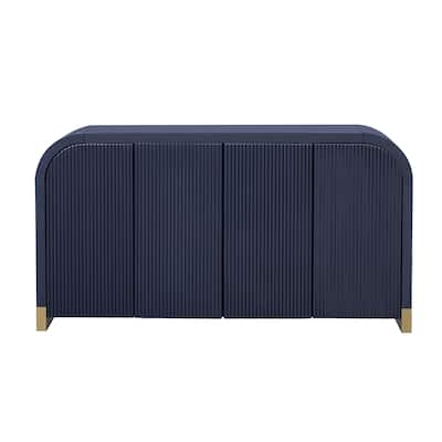 4-door Curved Corner Design Wavy Door Panel Cabinet