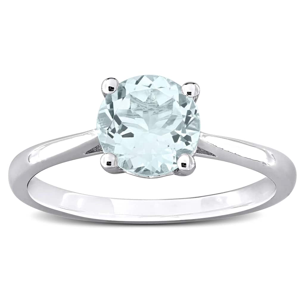 Miadora 1 1/7ct TGW Aquamarine Solitaire Ring Sterling Silver
