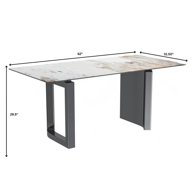 Astra Series Dining Table with Sintered Stone/Glass Top