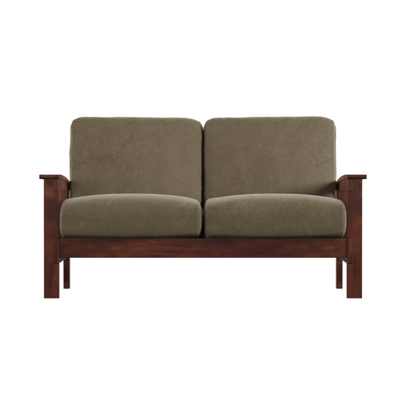 Hills Mission-Style Oak Loveseat by iNSPIRE Q Classic